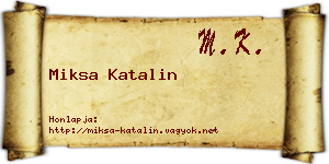 Miksa Katalin névjegykártya
